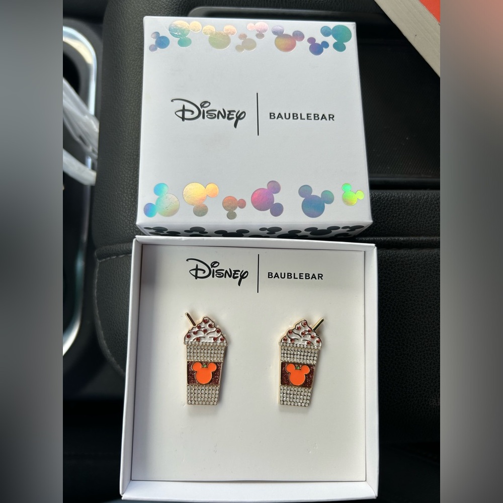 NEW. - Disney Pumpkin Spice BaubleBar earrings - Picture 2 of 3